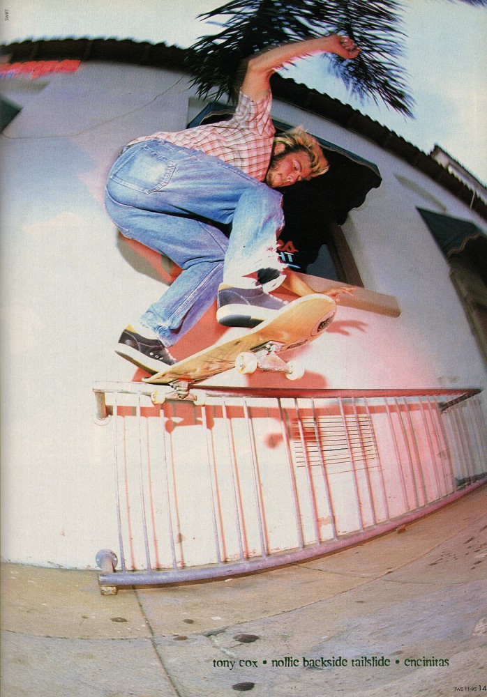 Nollie back tail in Encintas, CA from our Nov. 1995 issue. Photo: Swift.